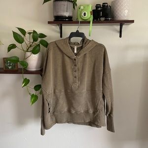 Free People Olive Green Hoodie
